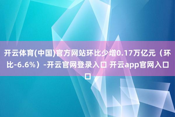 开云体育(中国)官方网站环比少增0.17万亿元（环比-6.6%）-开云官网登录入口 开云app官网入口