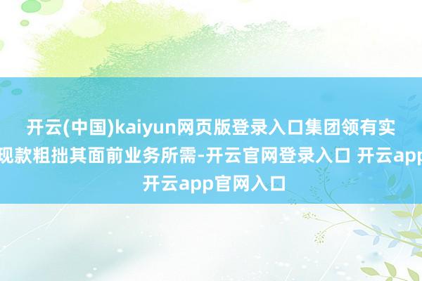 开云(中国)kaiyun网页版登录入口集团领有实足的手头现款粗拙其面前业务所需-开云官网登录入口 开云app官网入口