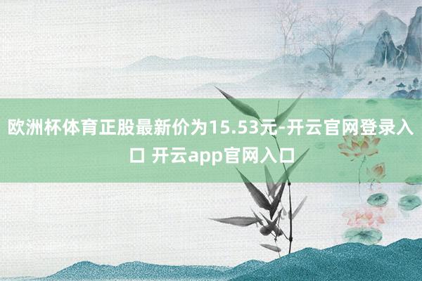 欧洲杯体育正股最新价为15.53元-开云官网登录入口 开云app官网入口