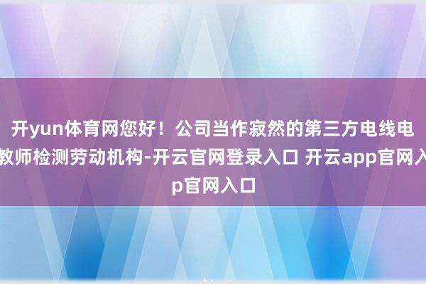 开yun体育网您好！公司当作寂然的第三方电线电缆教师检测劳动机构-开云官网登录入口 开云app官网入口