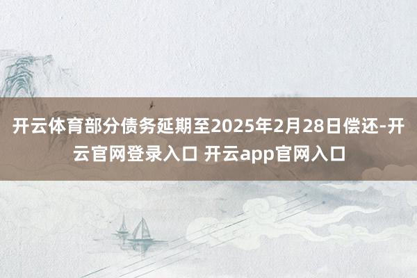 开云体育部分债务延期至2025年2月28日偿还-开云官网登录入口 开云app官网入口