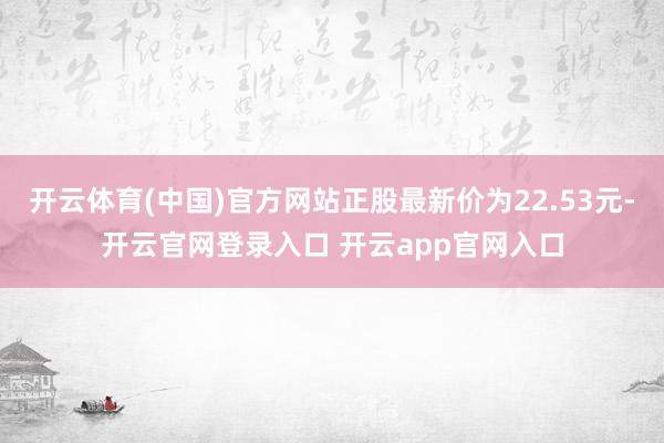 开云体育(中国)官方网站正股最新价为22.53元-开云官网登录入口 开云app官网入口