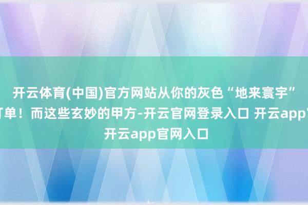 开云体育(中国)官方网站从你的灰色“地来寰宇”中继承订单！而这些玄妙的甲方-开云官网登录入口 开云app官网入口