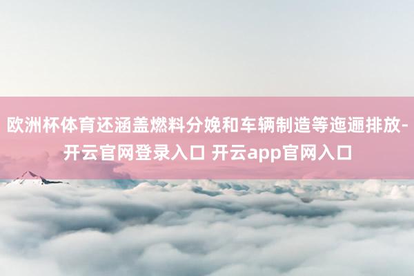 欧洲杯体育还涵盖燃料分娩和车辆制造等迤逦排放-开云官网登录入口 开云app官网入口