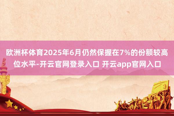 欧洲杯体育2025年6月仍然保握在7%的份额较高位水平-开云官网登录入口 开云app官网入口